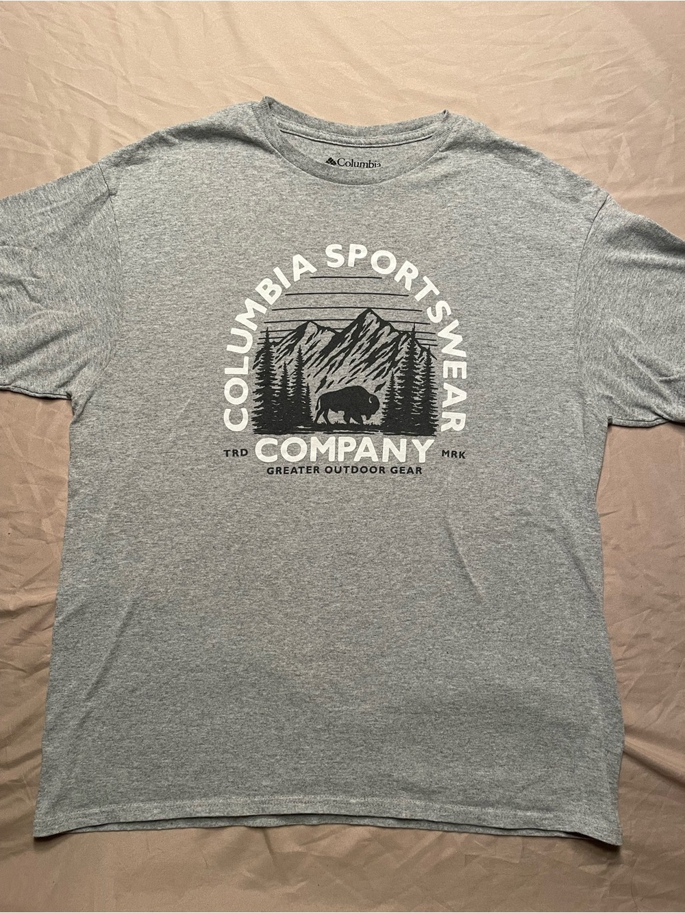 Columbia Gray Short-Sleeve Graphic Tee with Outdoors Theme